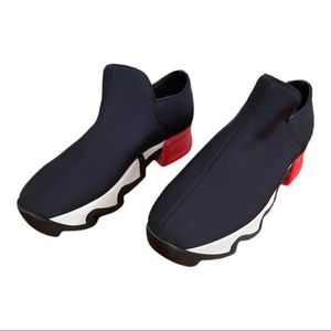 iRi Unisex Black Red Neoprene Platform Sneaker